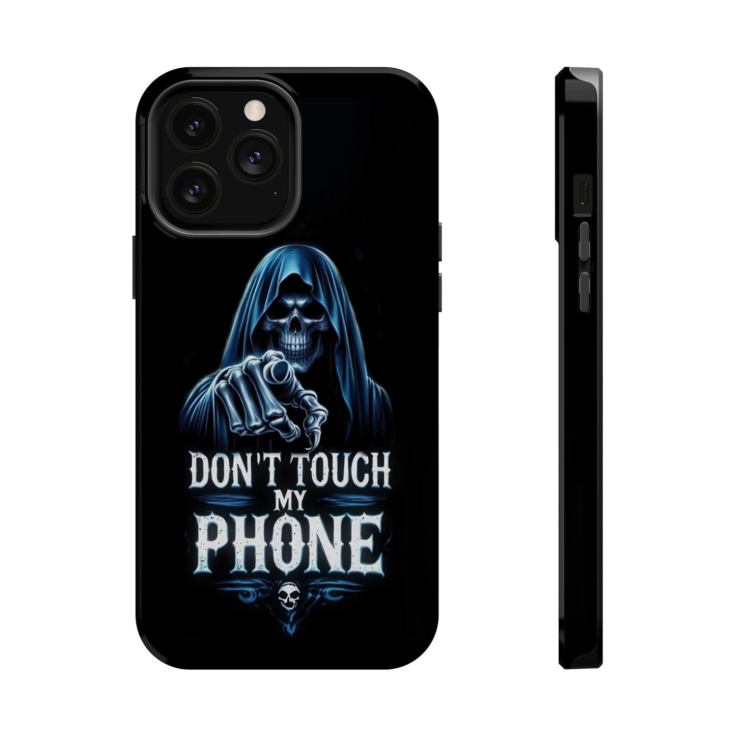 Gothic Magnetic iPhone Case: Don't Touch My Phone