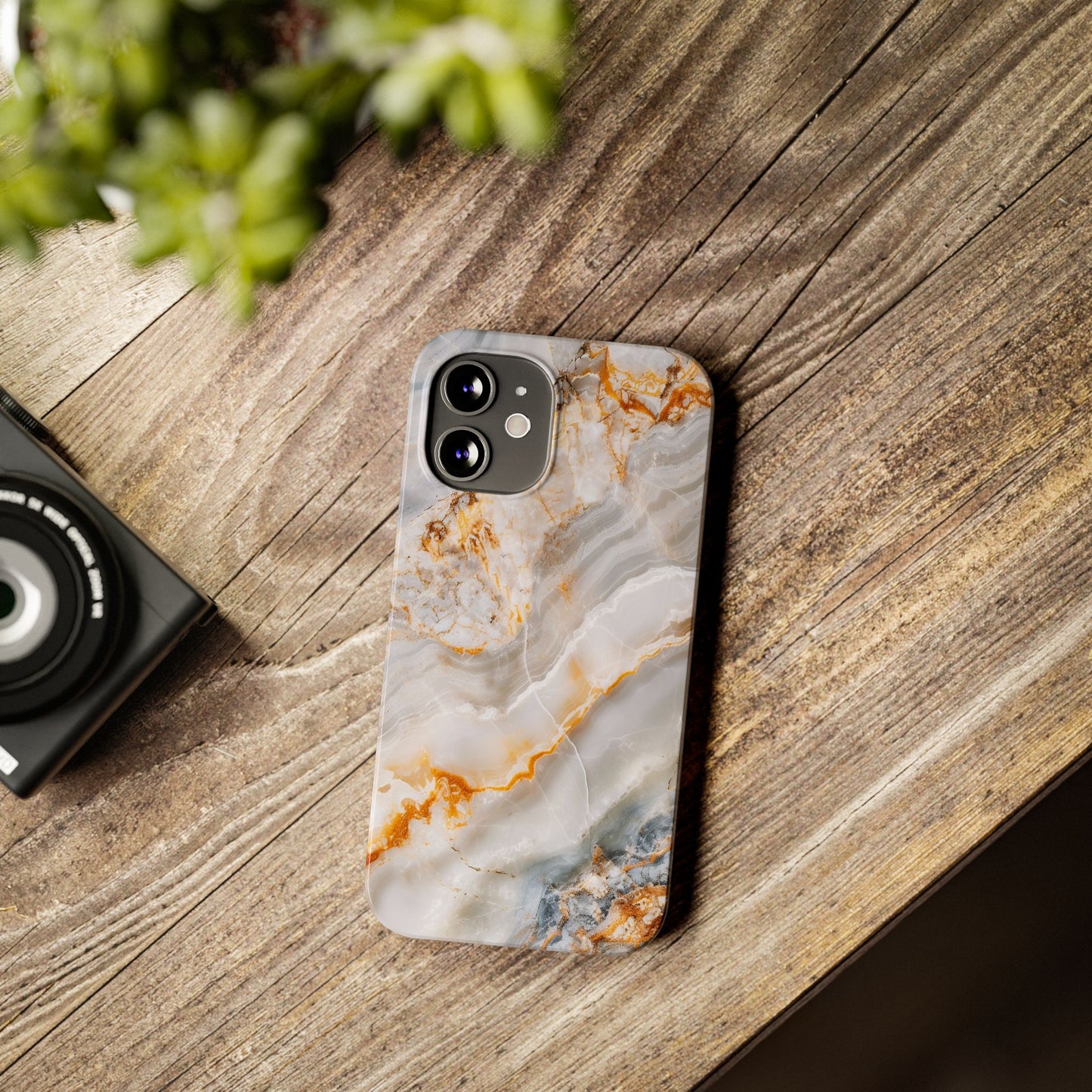 Pure Elegance Marble Slim Phone Cases, Modern Tech Decor