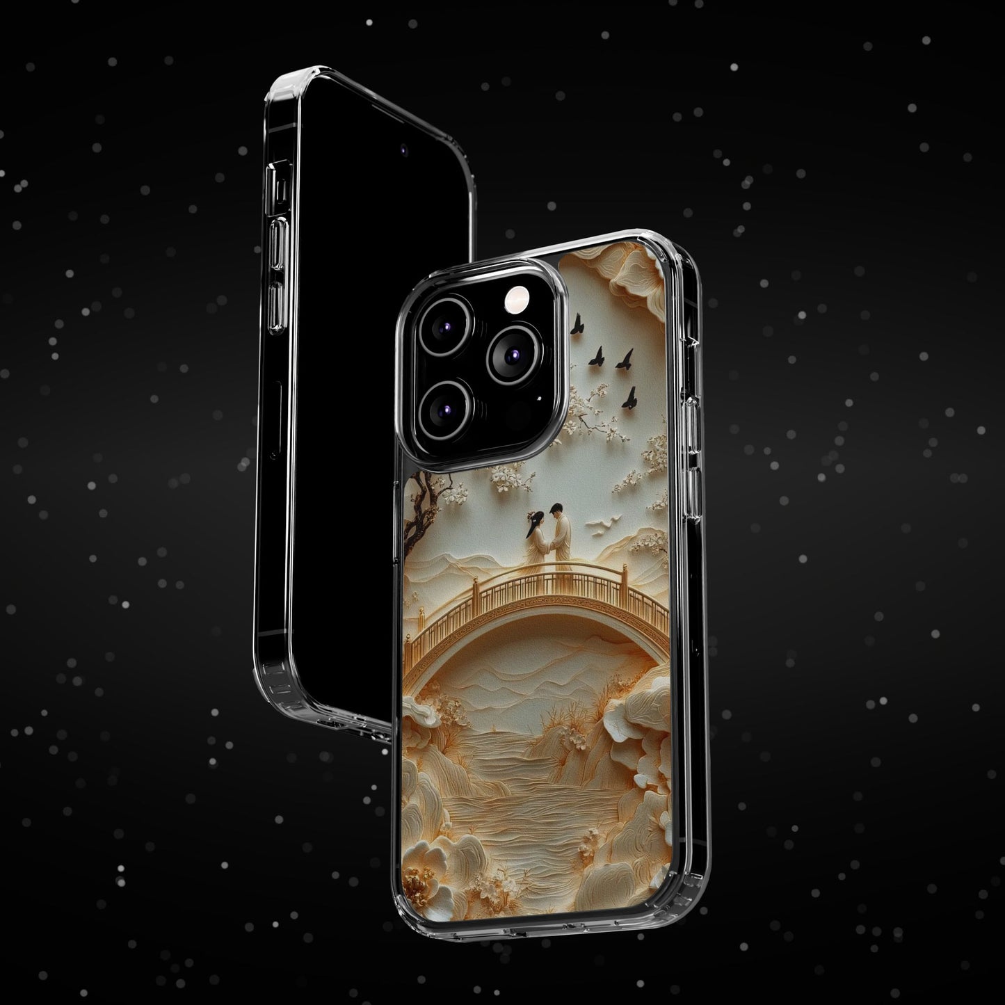 Romantic Couple 3D Effect Clear Cases,  Artistic Protective Cover