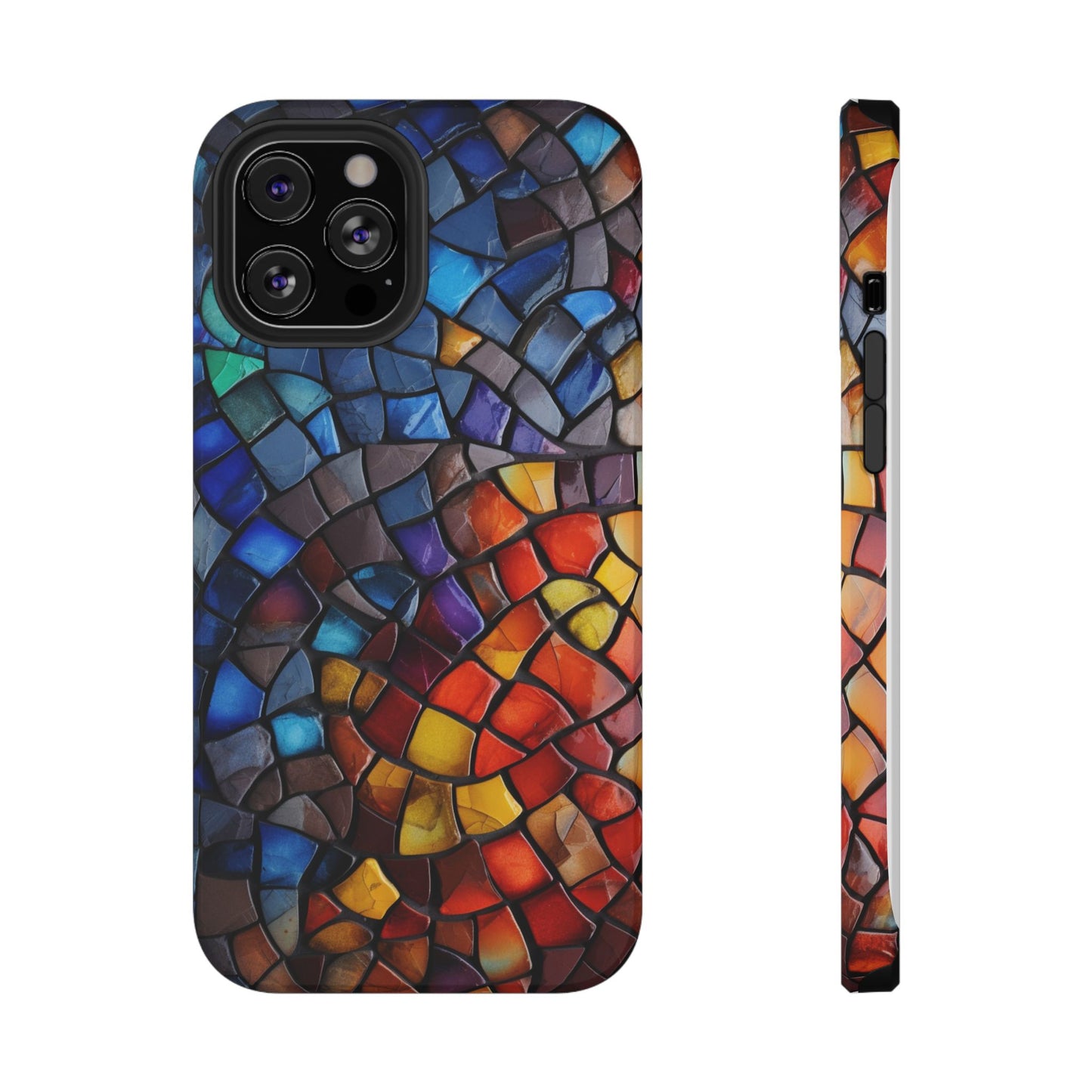 Stained Glass Impact-Resistant Phone Case, Colorful Phone Cover