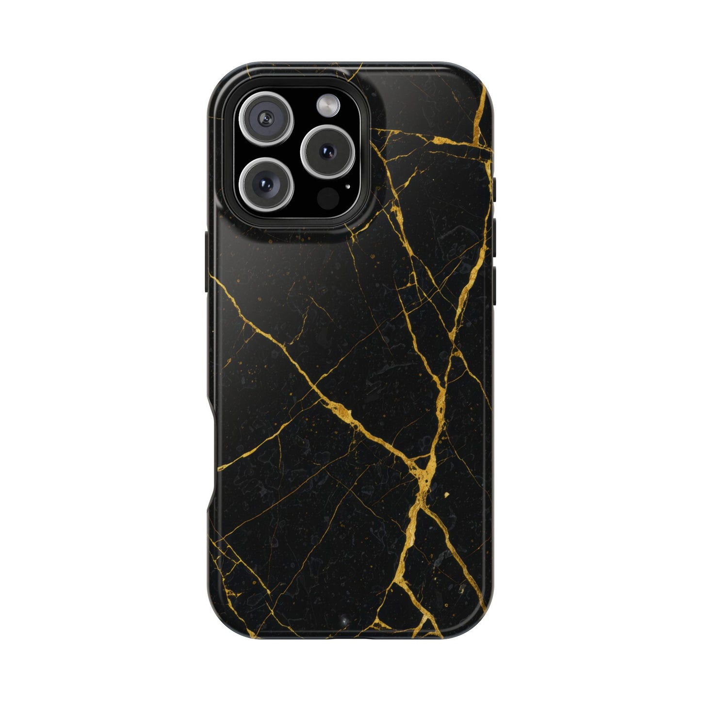 Black Marble with Gold Veins Impact-Resistant iPhone