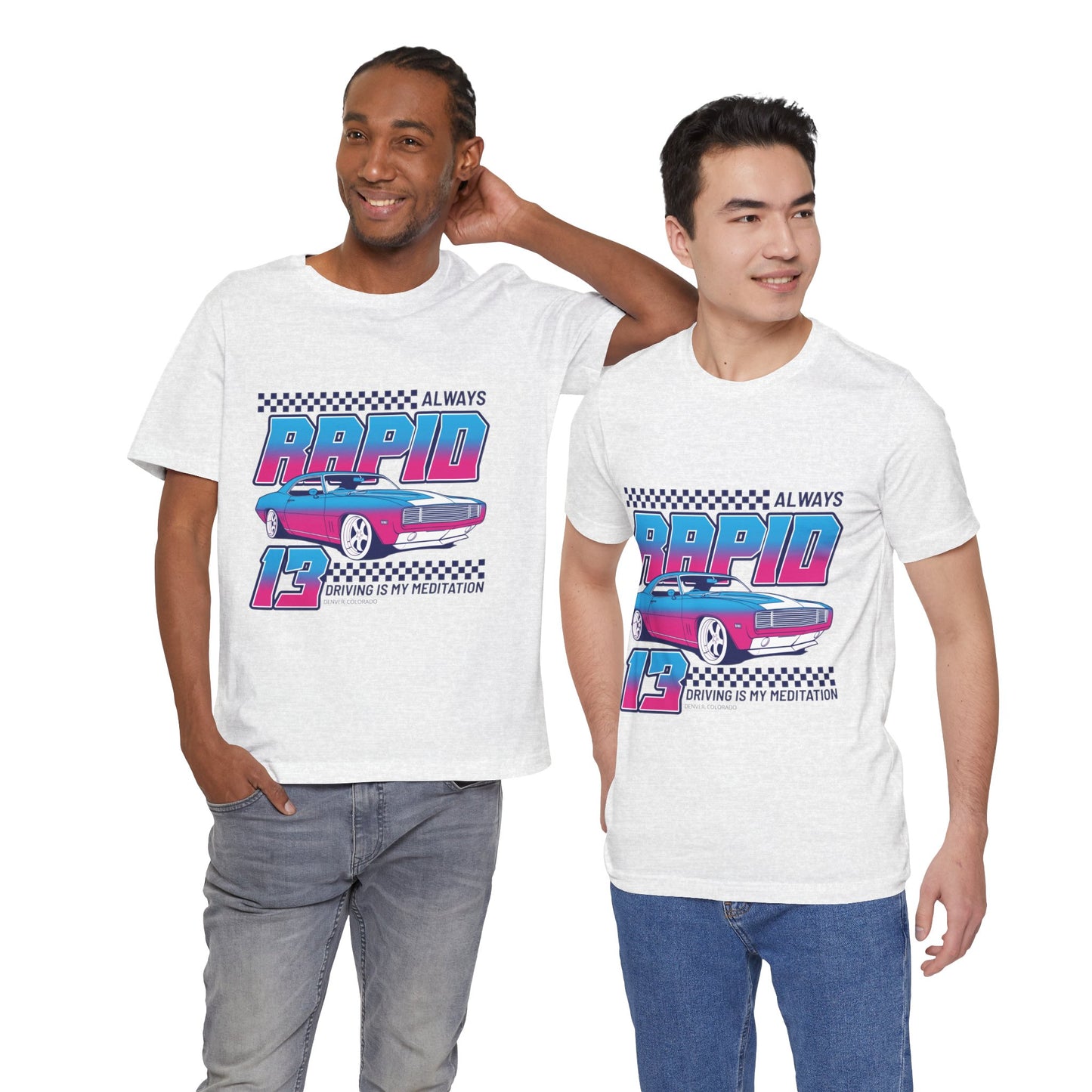 Camiseta de manga corta unisex "Conducir siempre rápido es mi meditación" 