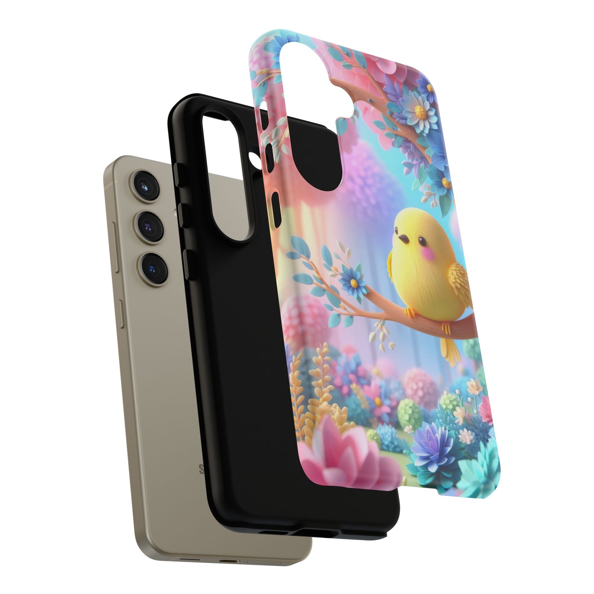 Colorful Bird Samsung Phone Case, Spring Vibe Mobile Shell