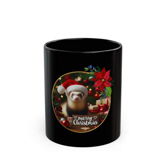 The Merry Ferret Claus Black Mug - 11oz, 15oz