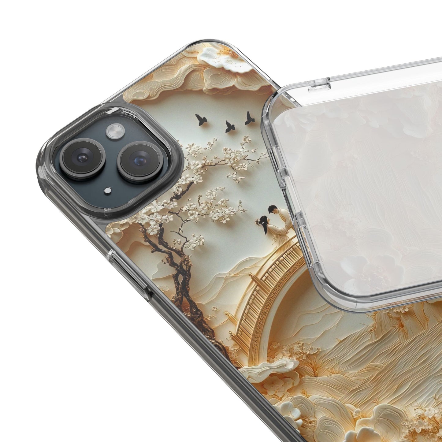 Romantic Couple 3D Effect Clear Cases,  Artistic Protective Cover