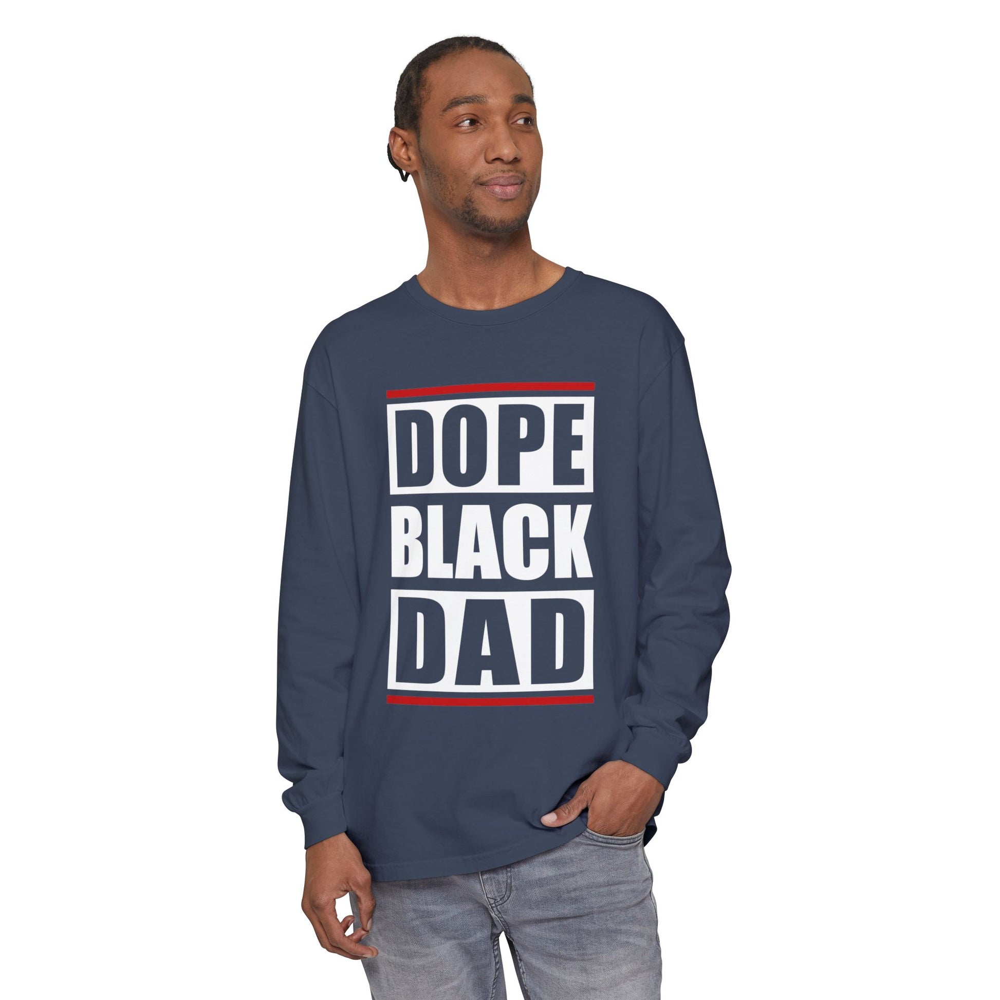 Dope Black Dad Long Sleeve Tee,  Black Dad Gift