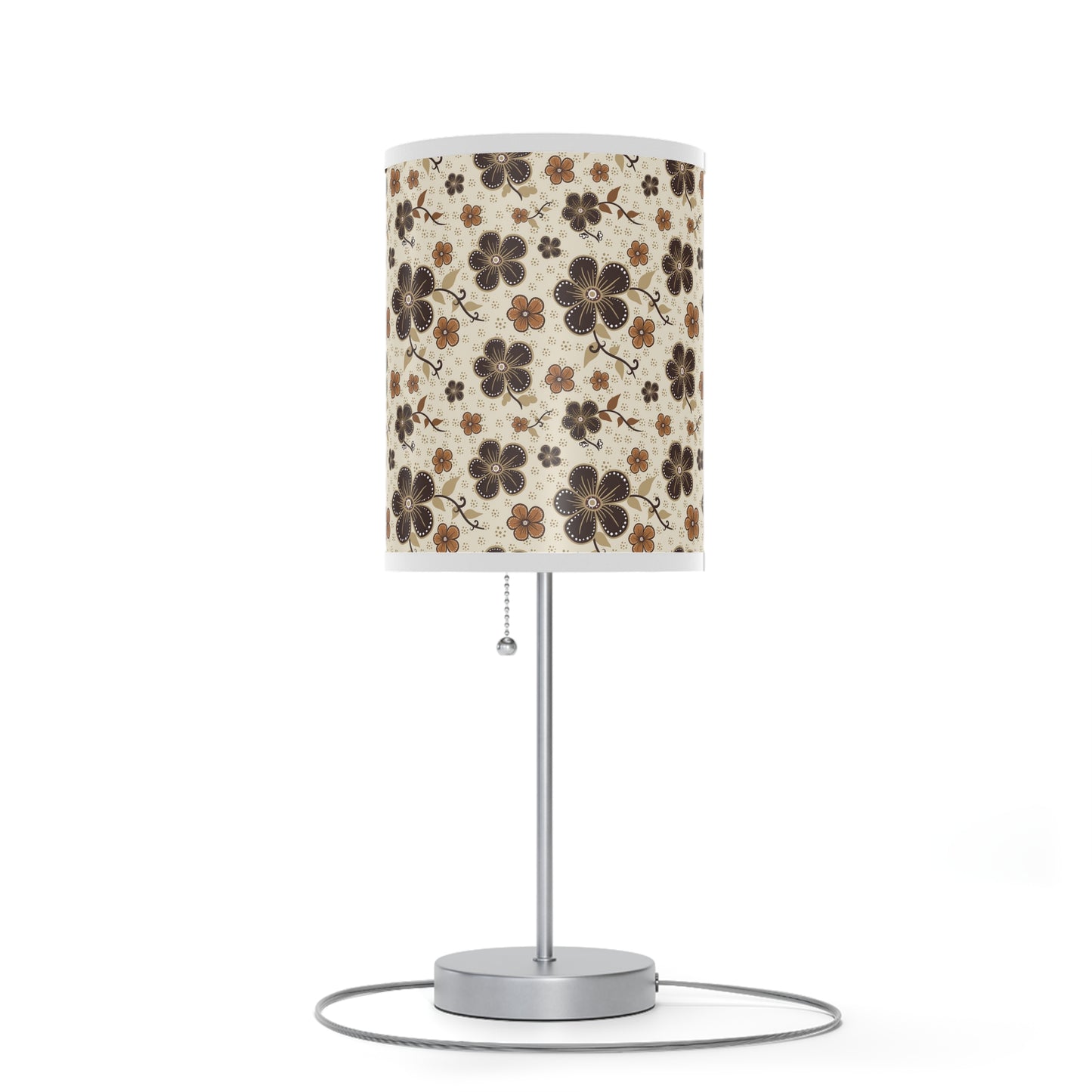 Timeless Elegance: Minimal Floral  Lamp on a Stand, US|CA plug / White