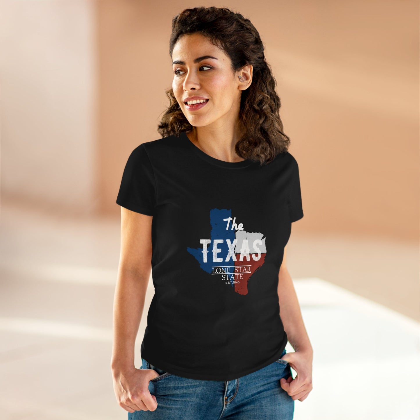 Texas Lone Star State Women's Midweight Cotton Tee