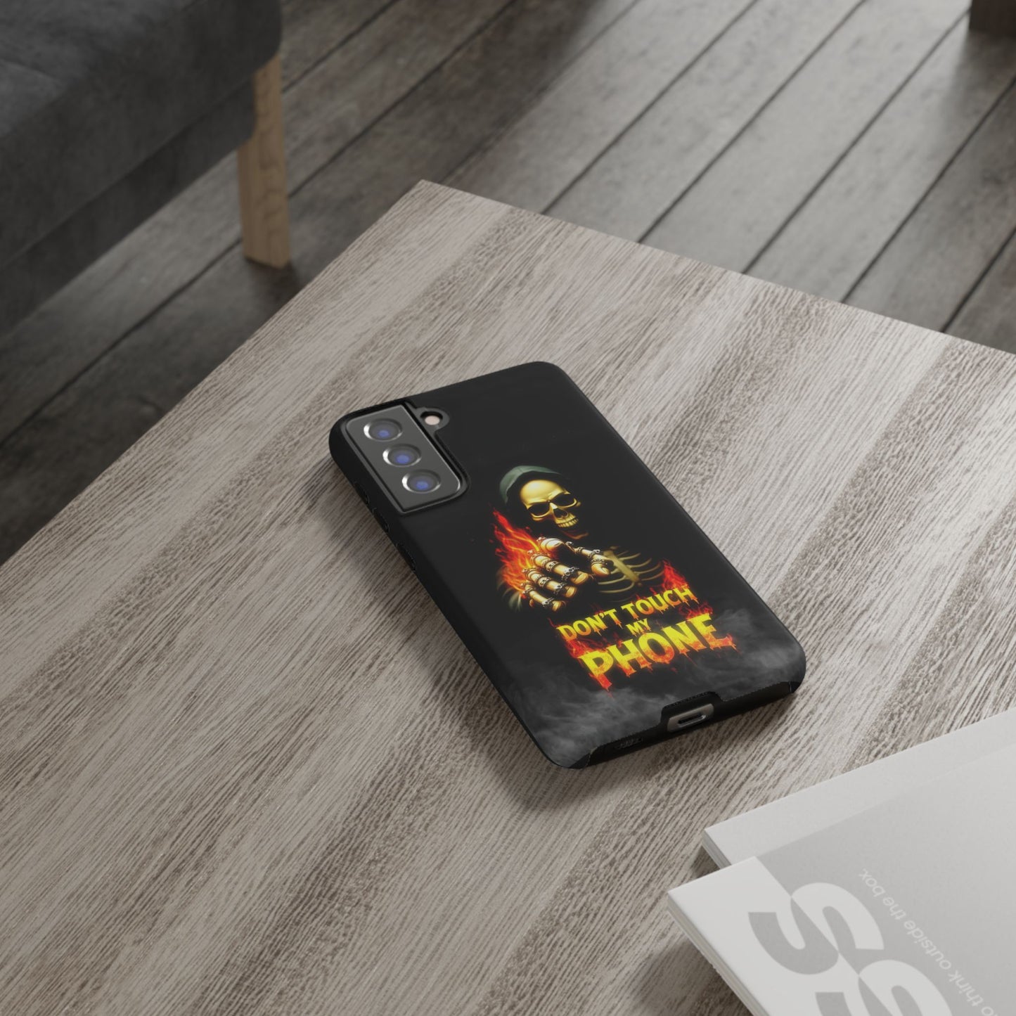 Skull Design Samsung Phone Case, Don't Touch My Phone Mobile Cover