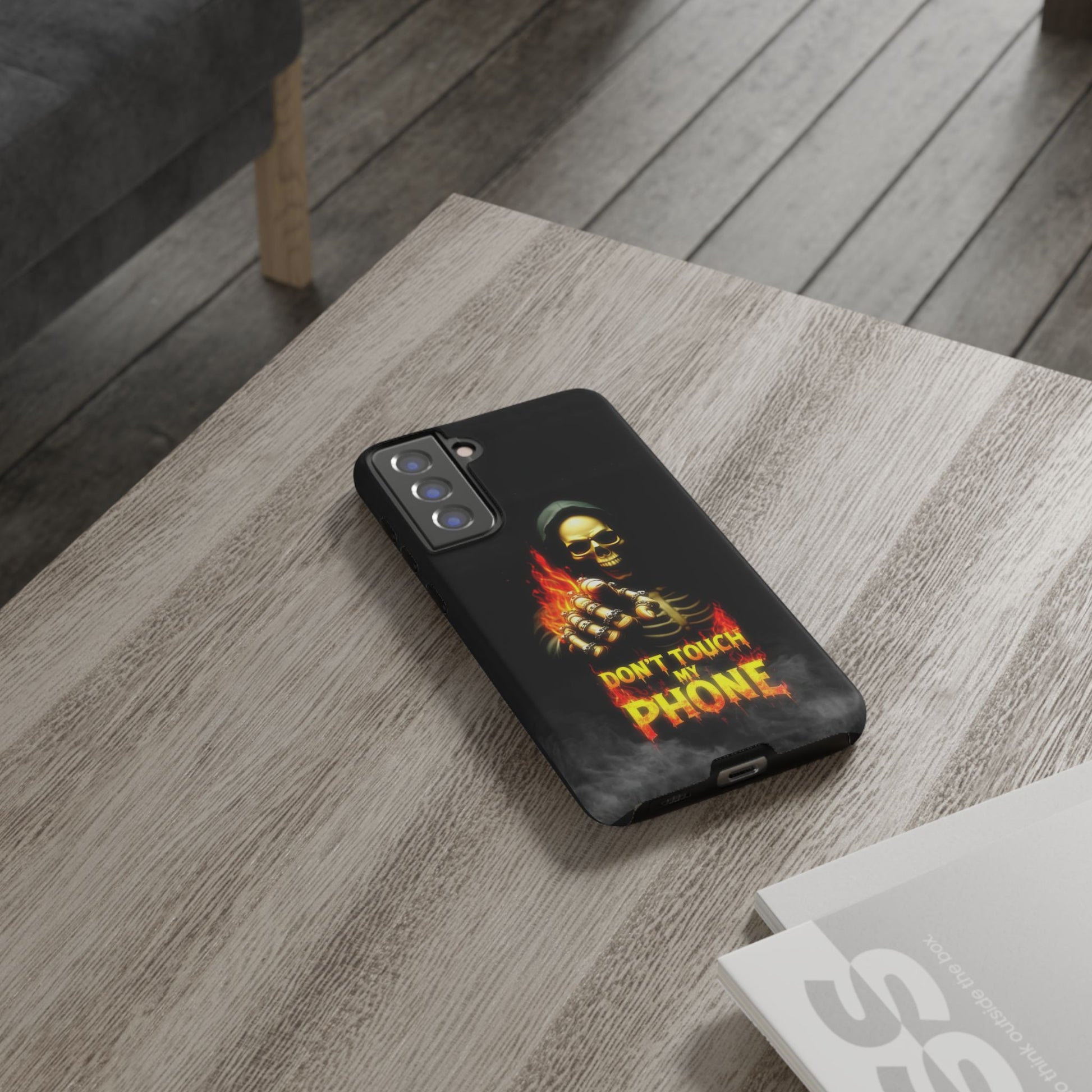 Skull Design Samsung Phone Case, Don't Touch My Phone Mobile Cover