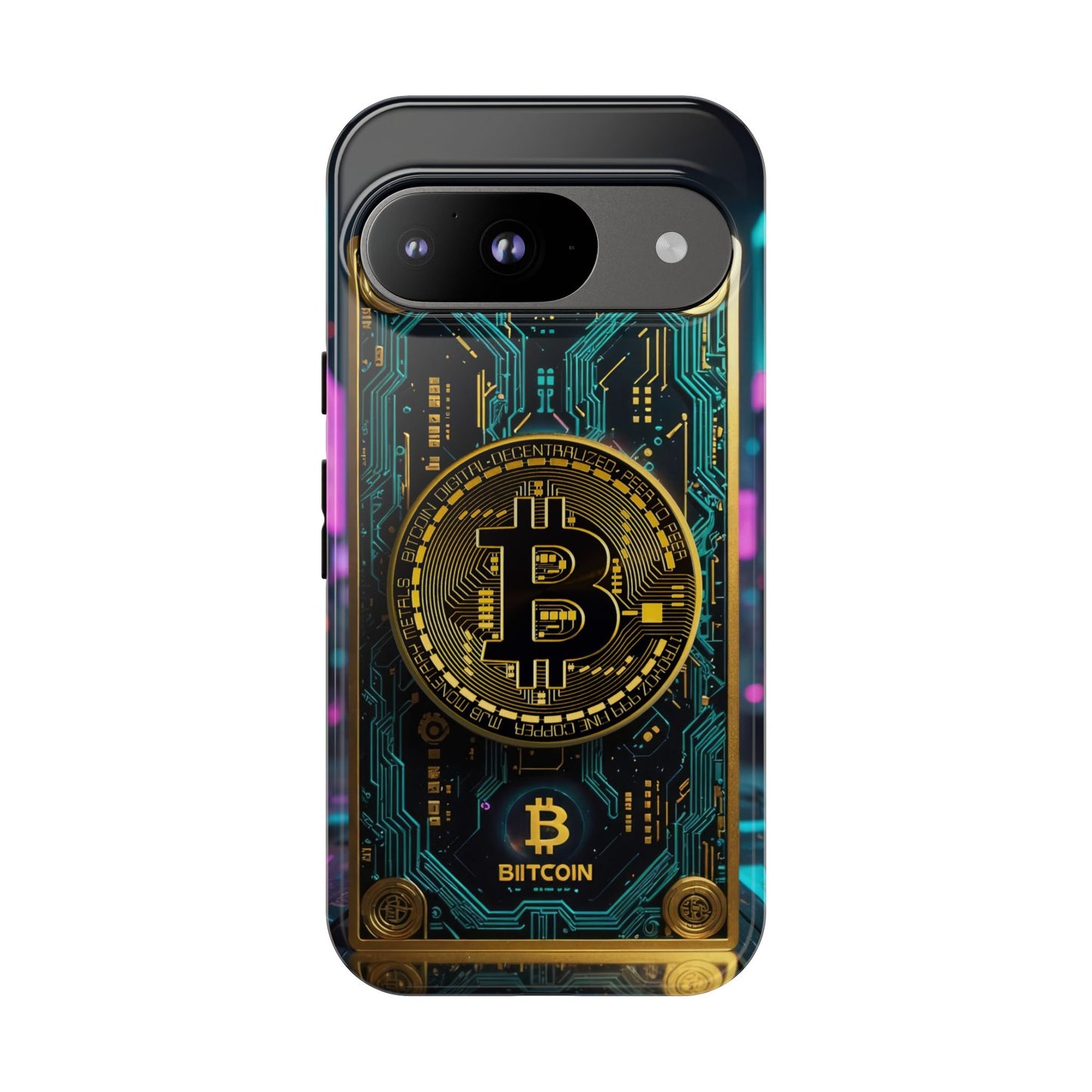 Bitcoin Google Pixel Phone Case - Tough Cases with Cryptocurrency Design