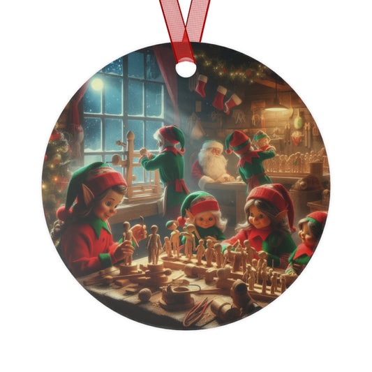 Magical Elves’ Workshop Metal Ornaments, 2-Side Print