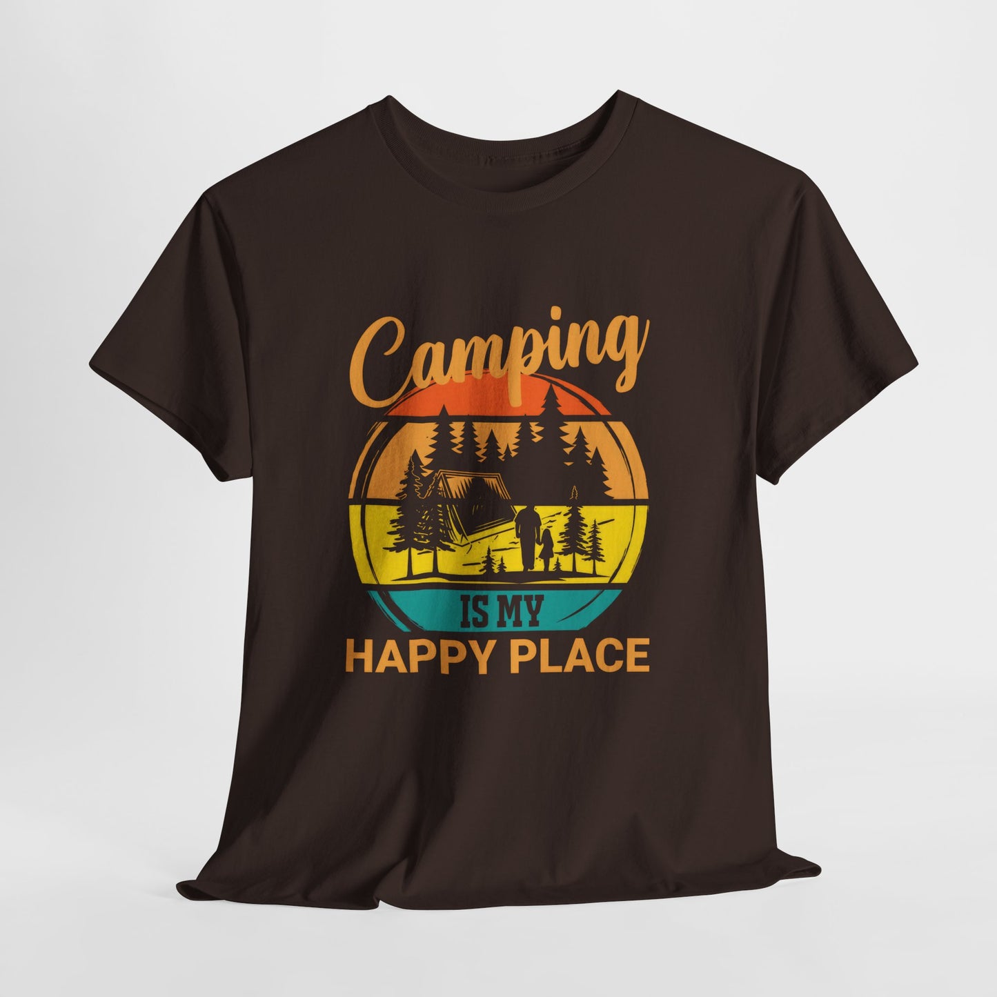 Camping Is My Happy Place Unisex Heavy Cotton Tee