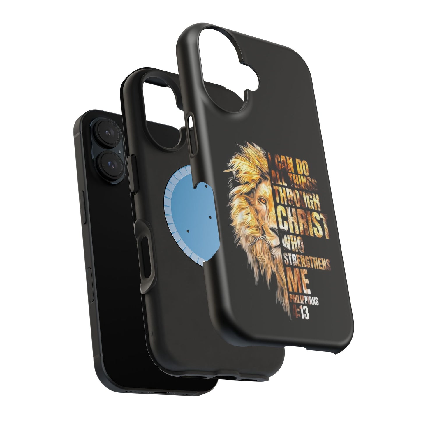 Inspirational Lion Magnetic iPhone Case, Strength & Faith, Christian Accessories