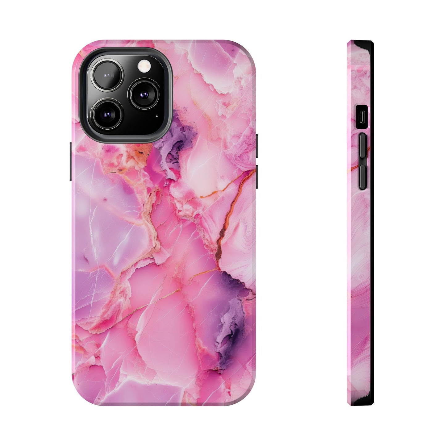 Pink Marble Tough Cases for iPhone, Stylish Protective Covers