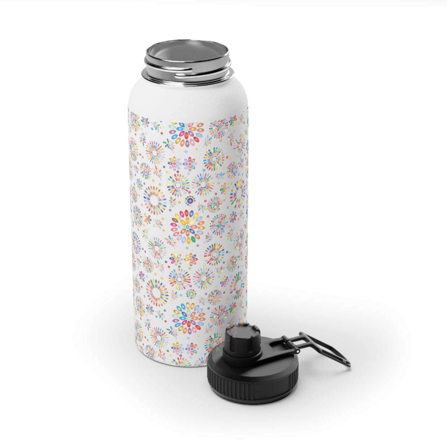 Vibrant Vibes Stainless Steel Water Bottle, Sports Lid