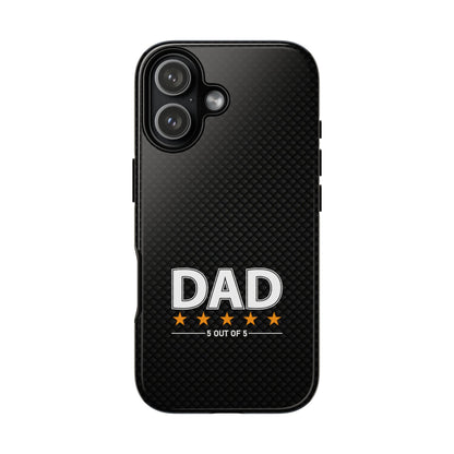 5-Star Dad iPhone Case - Tough Black Cover for Father's Day
