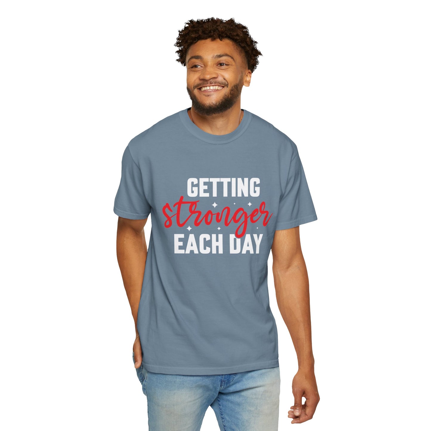 Unisex Motivational T-Shirt - "Getting Stronger Each Day" - Perfect for Fitness Enthusiasts