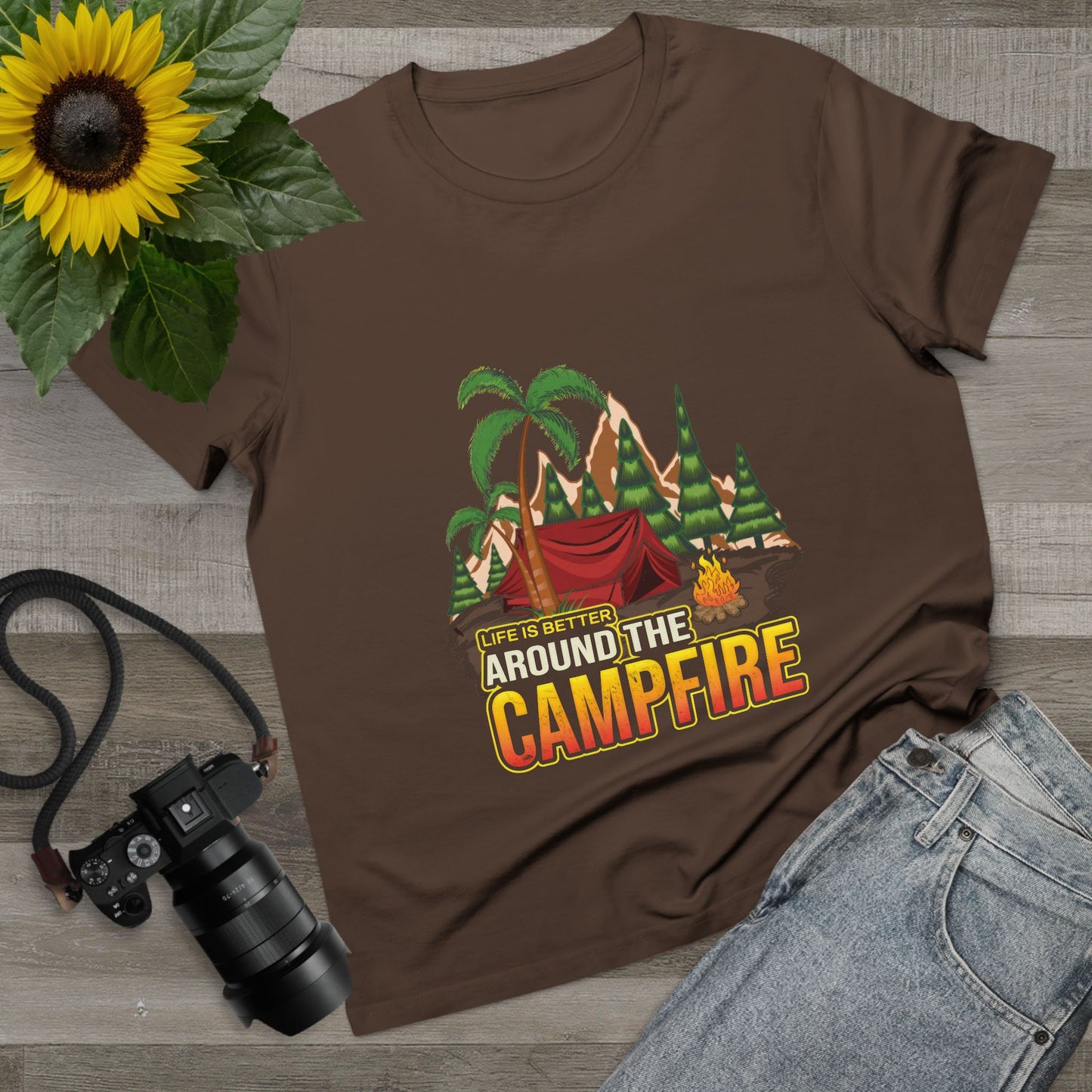 Women's Campfire Vibes Tee - Life is Better Around the Campfire Shirt