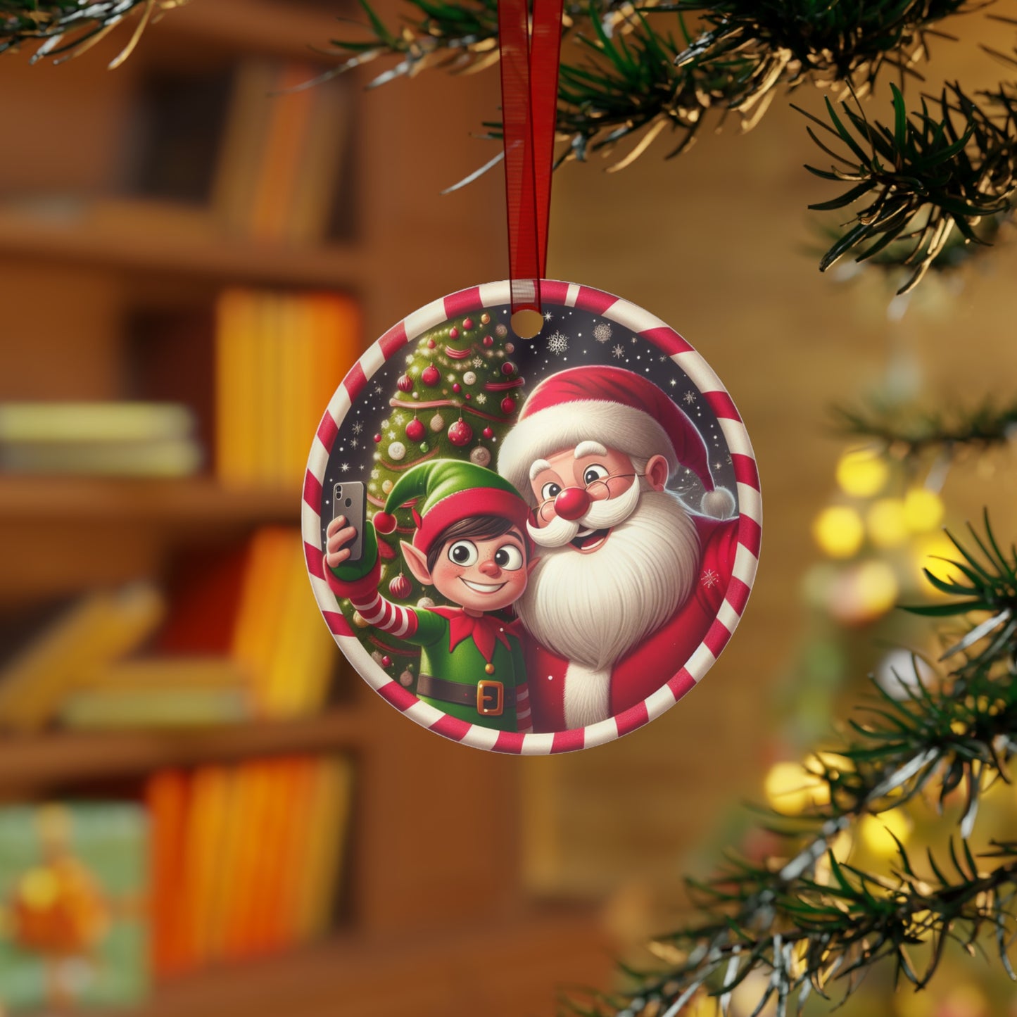 Merry Clickmas! Christmas Metal Ornaments, 2-Side Print