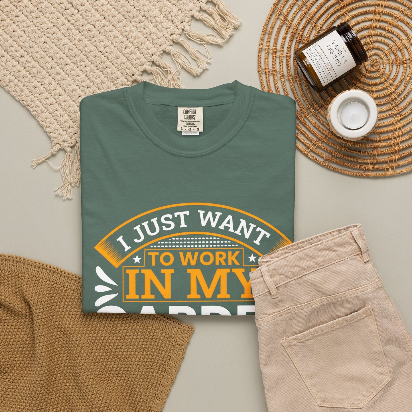 Garden Lover's Unisex T-Shirt - "I Just Want to Work in My Garden and Hang Out with My Dog"