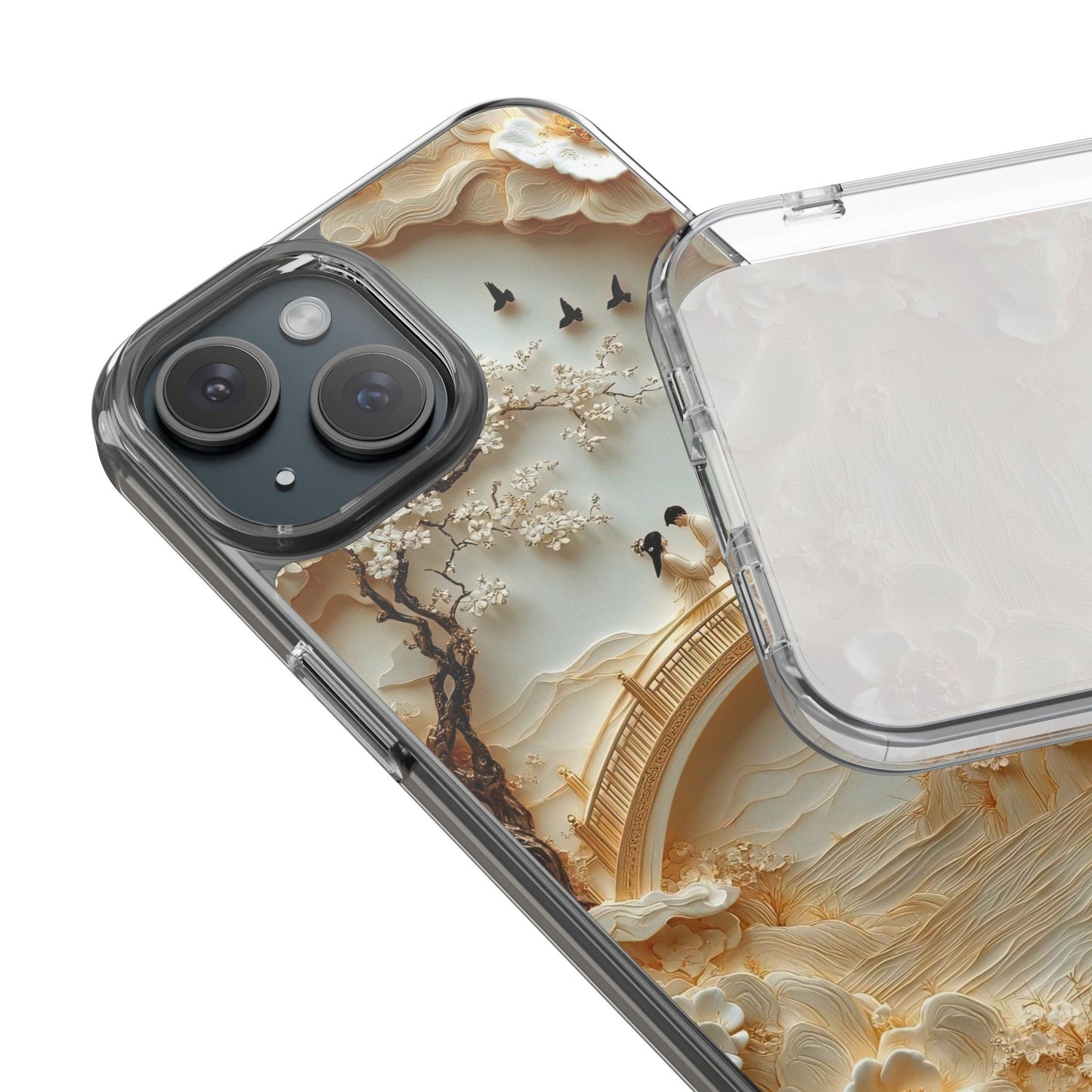 Romantic Couple 3D Effect Clear Cases,  Artistic Protective Cover