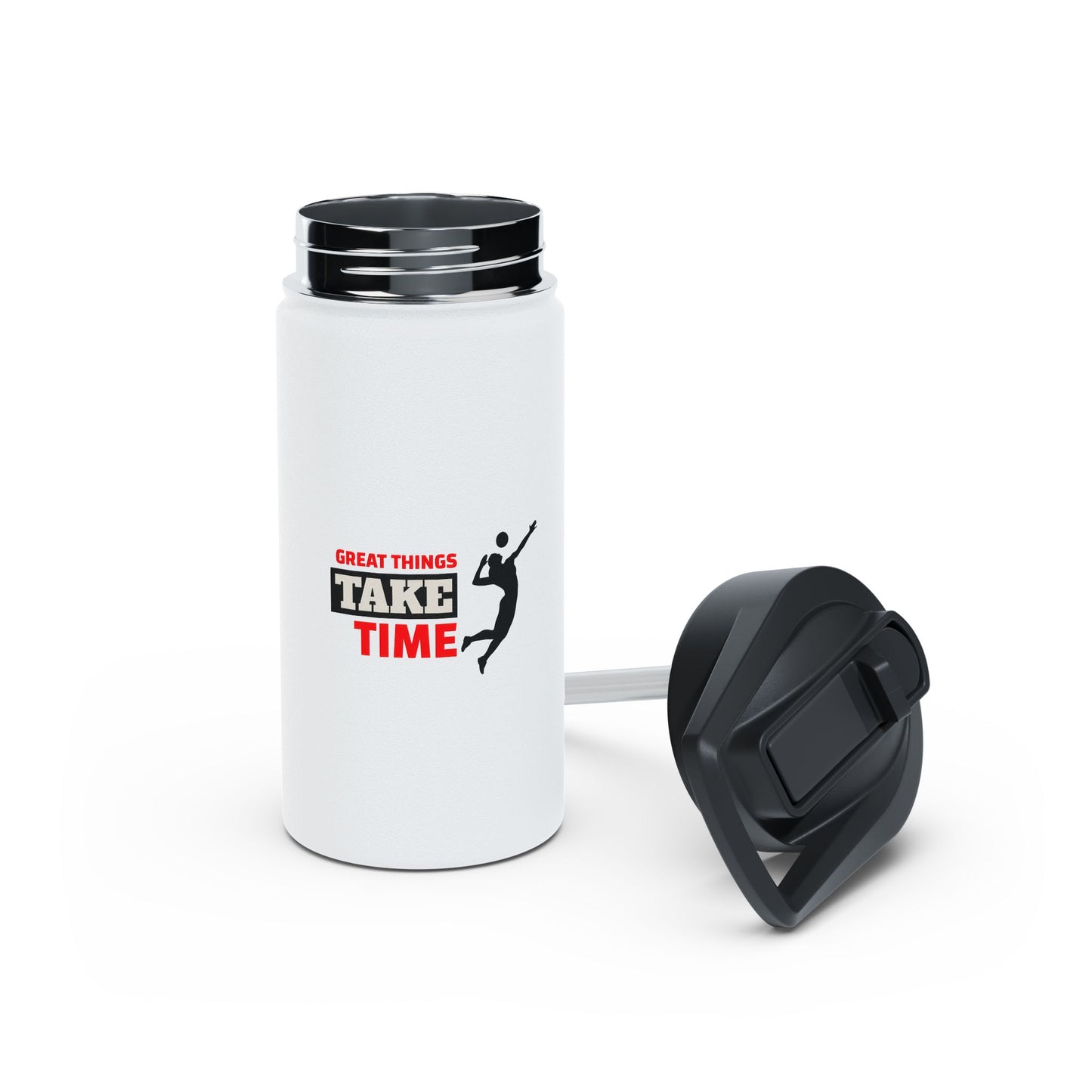 Great Things Take Time  Stainless Steel Water Bottle, Standard Lid