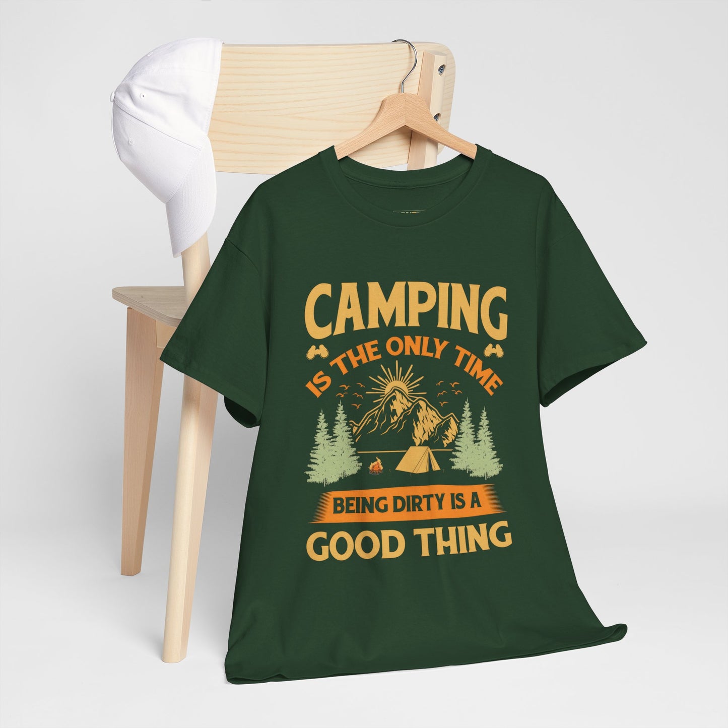 Camping Vibes Unisex Heavy Cotton Tee - "Being Dirty is a Good Thing"