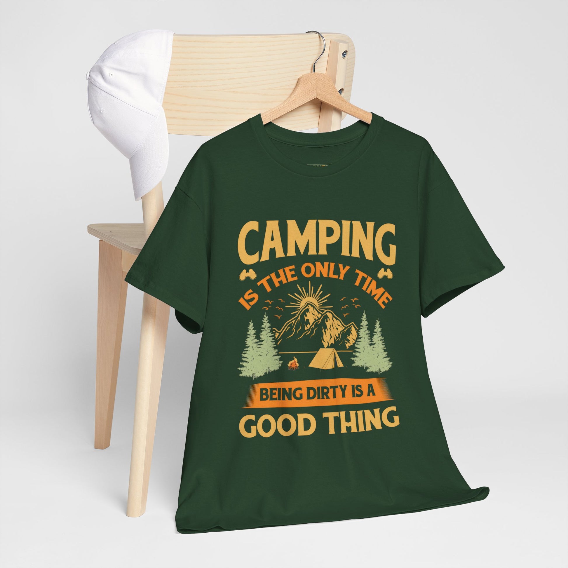 Camping Vibes Unisex Heavy Cotton Tee - "Being Dirty is a Good Thing"