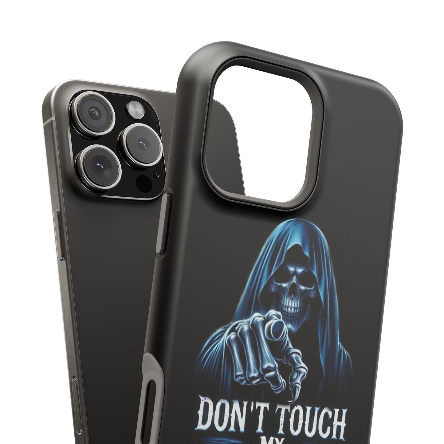 Gothic Magnetic iPhone Case: Don't Touch My Phone