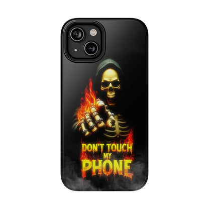 Skull Design Impact-Resistant iPhone Case, Don't Touch My Phone