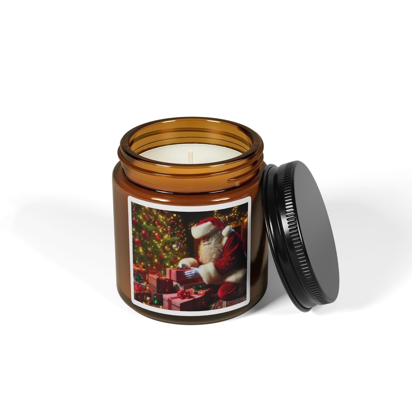 Christmas Scented Soy Candle (Multi-Size, Amber Jar)