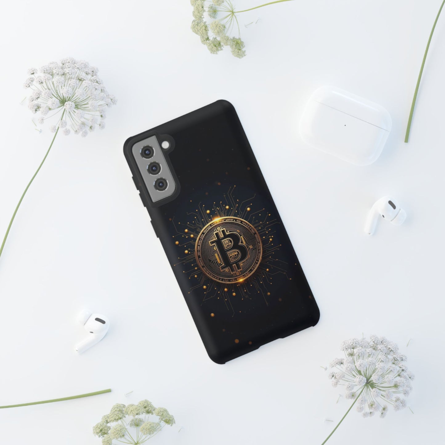 Bitcoin Samsung Tough Case for Smartphones, Crypto Lover Phone Accessory