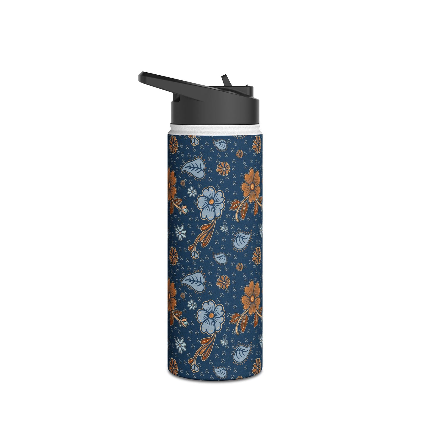 Timeless Elegance Stainless Steel Water Bottle, Standard Lid / Dark Blue