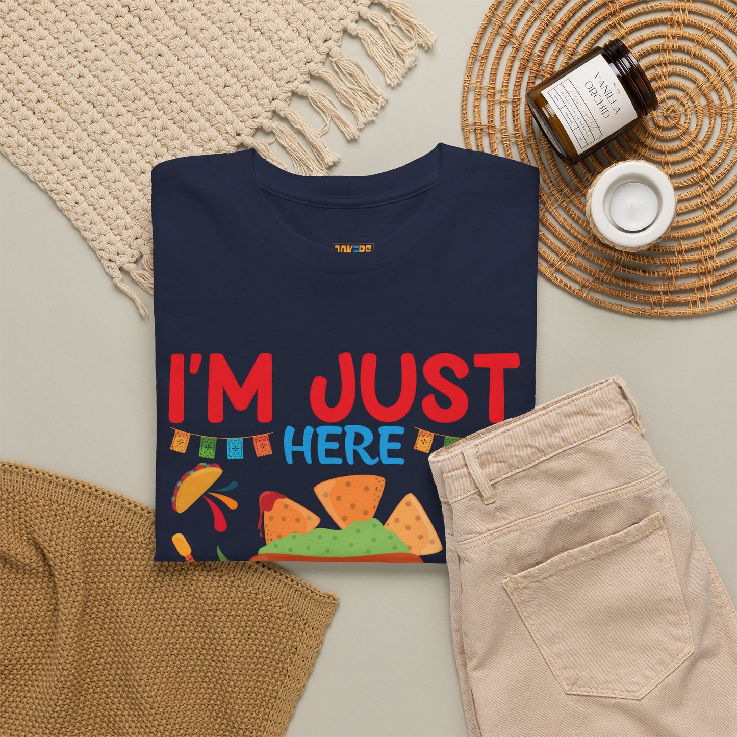 Funny Taco Lovers Unisex Heavy Cotton Tee - "I'm Just Here For The Tacos"
