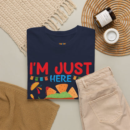 Funny Taco Lovers Unisex Heavy Cotton Tee - "I'm Just Here For The Tacos"