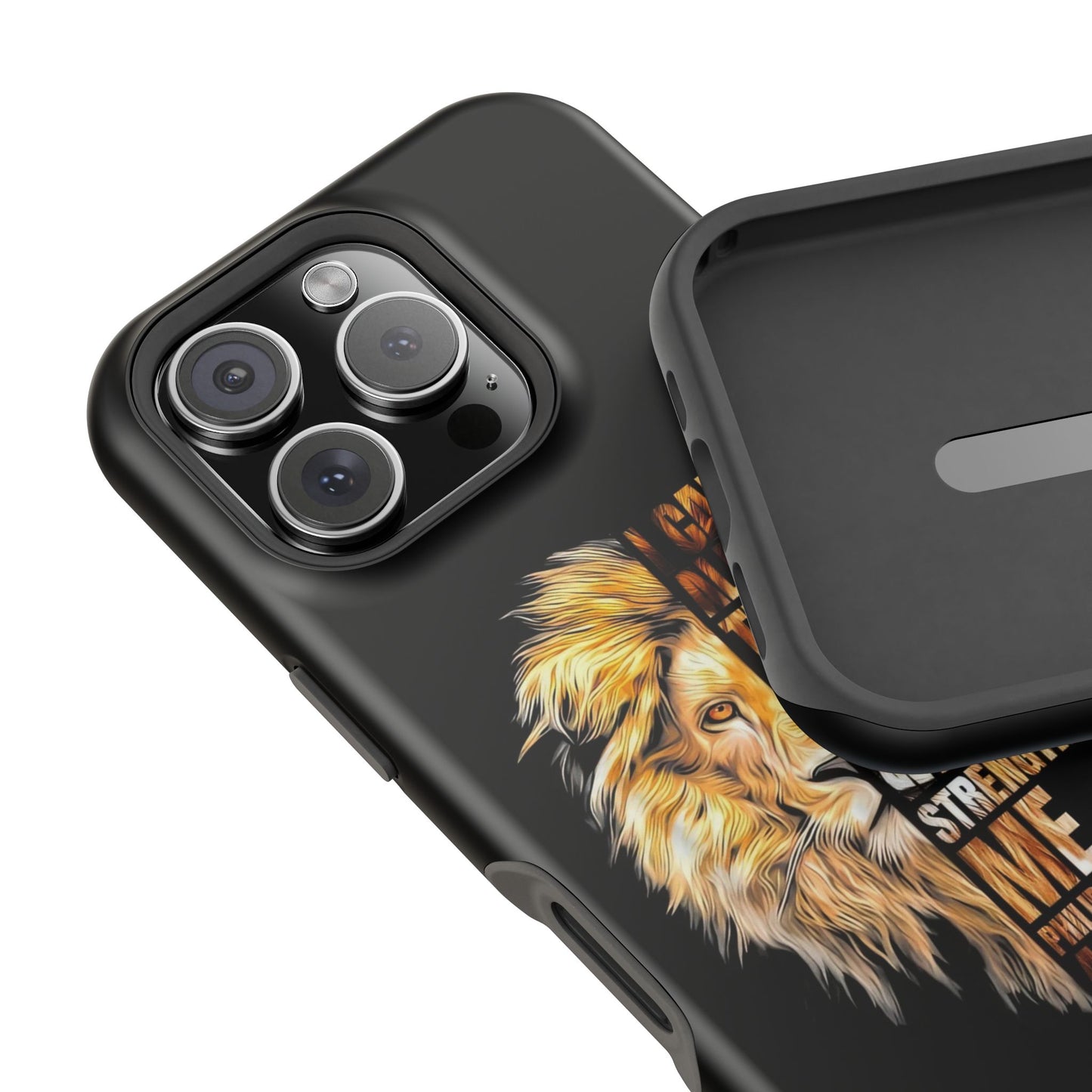 Inspirational Lion Magnetic iPhone Case, Strength & Faith, Christian Accessories