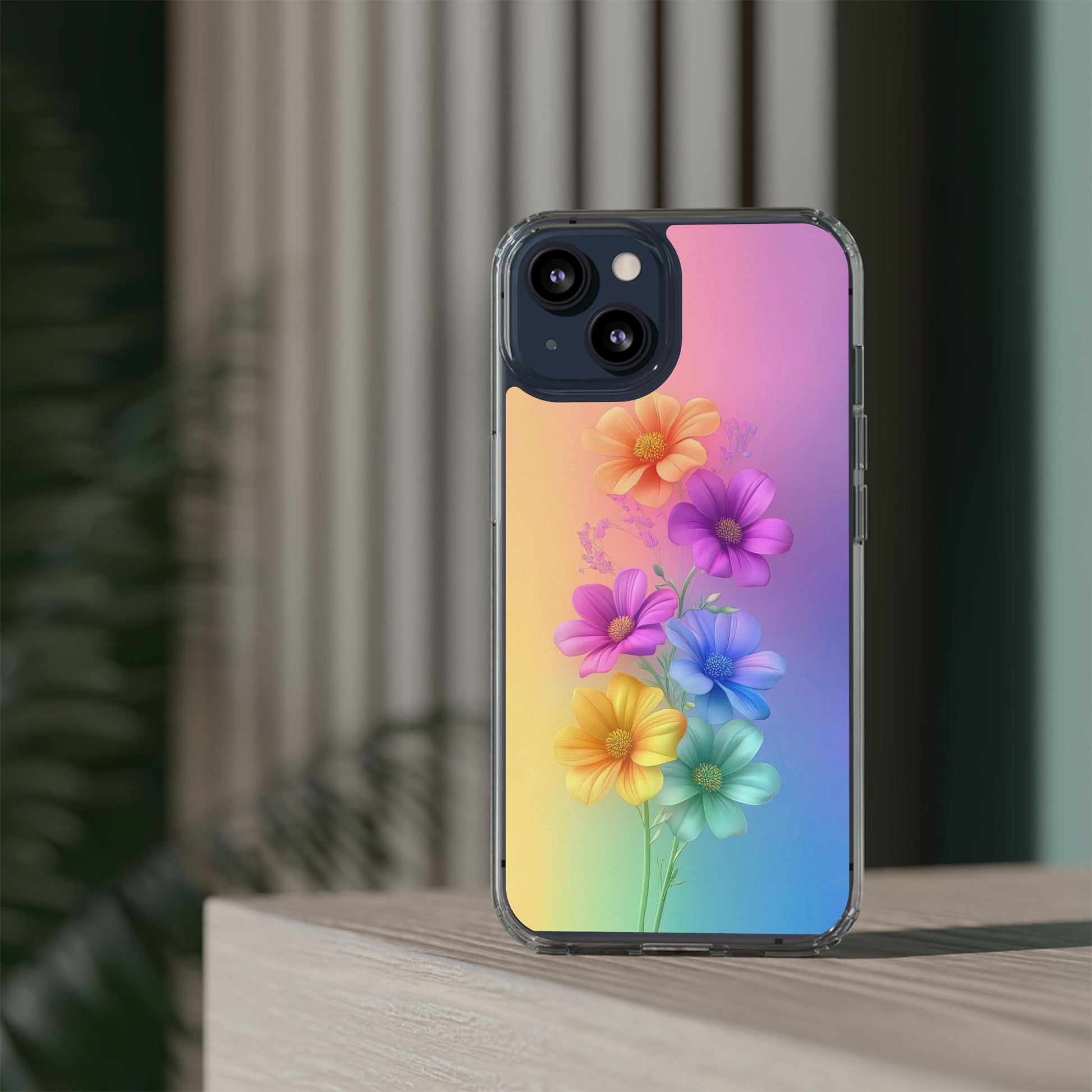 Floral Clear Phone Case – Colorful Flower Design
