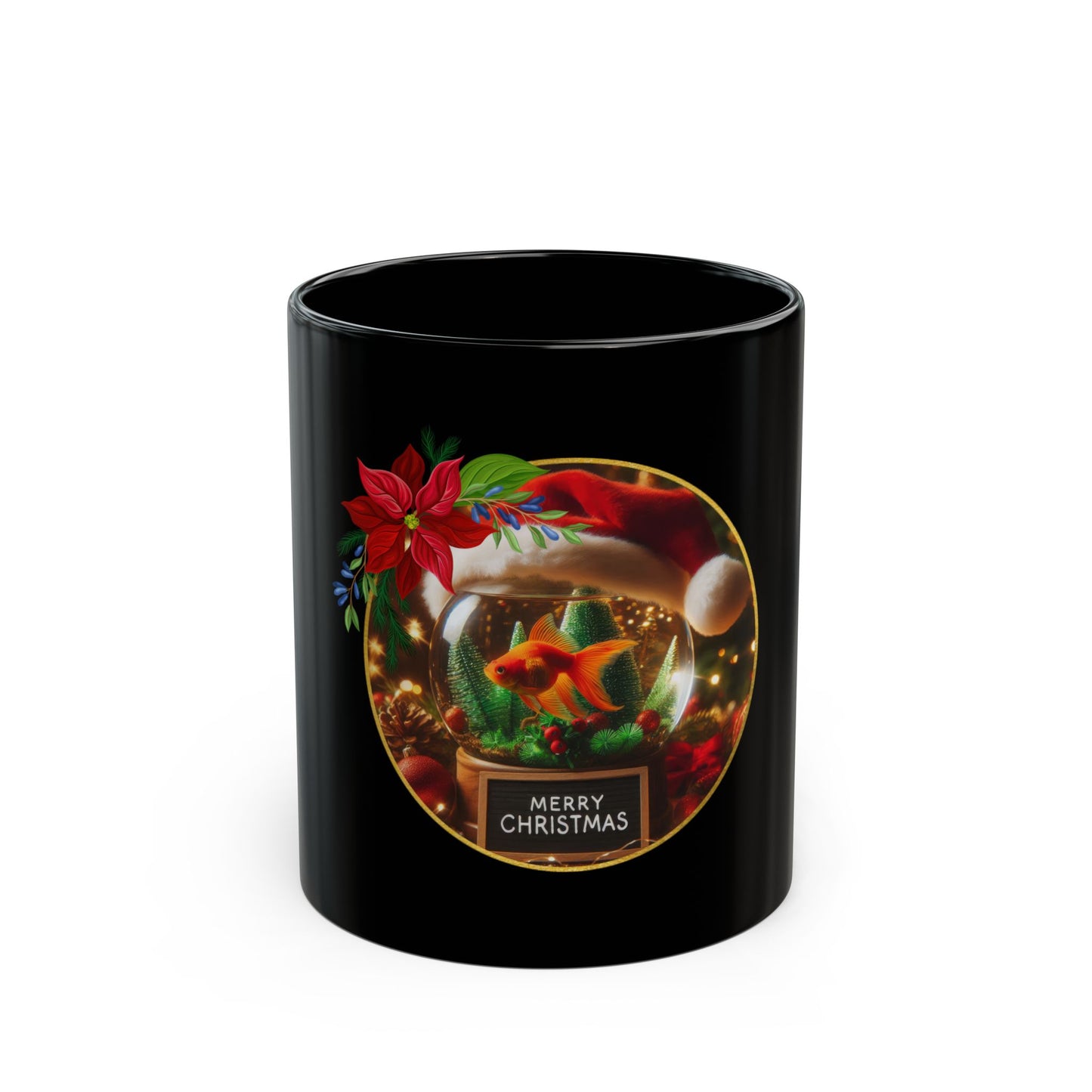 Fin-tastic Santa Black Mug - 11oz, 15oz