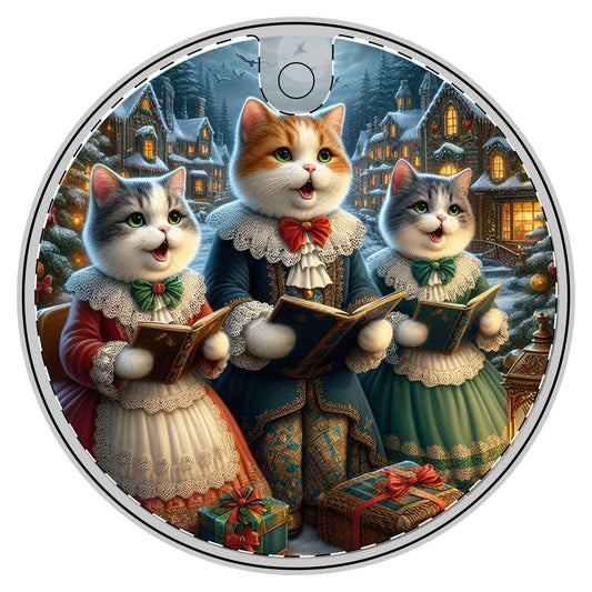 Purrs Of Yuletide Joy Ceramic Decoration Ornament, (1pc)  one side print