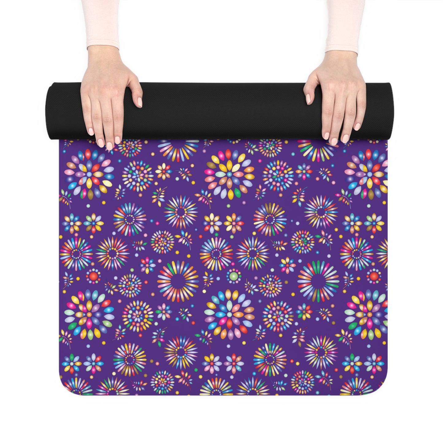 Vibrant Vibes Rubber Yoga Mat / Purple