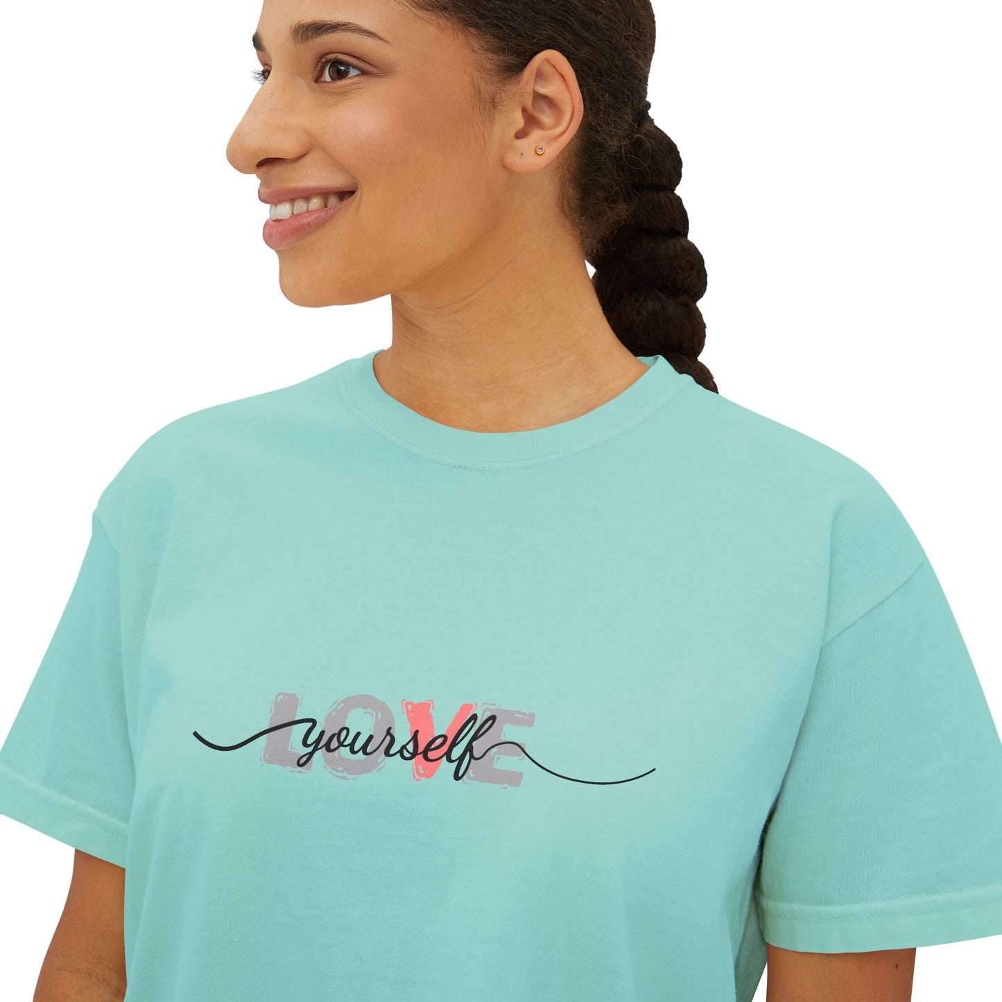 Women’s Boxy Tee - Love Yourself Graphic Shirt