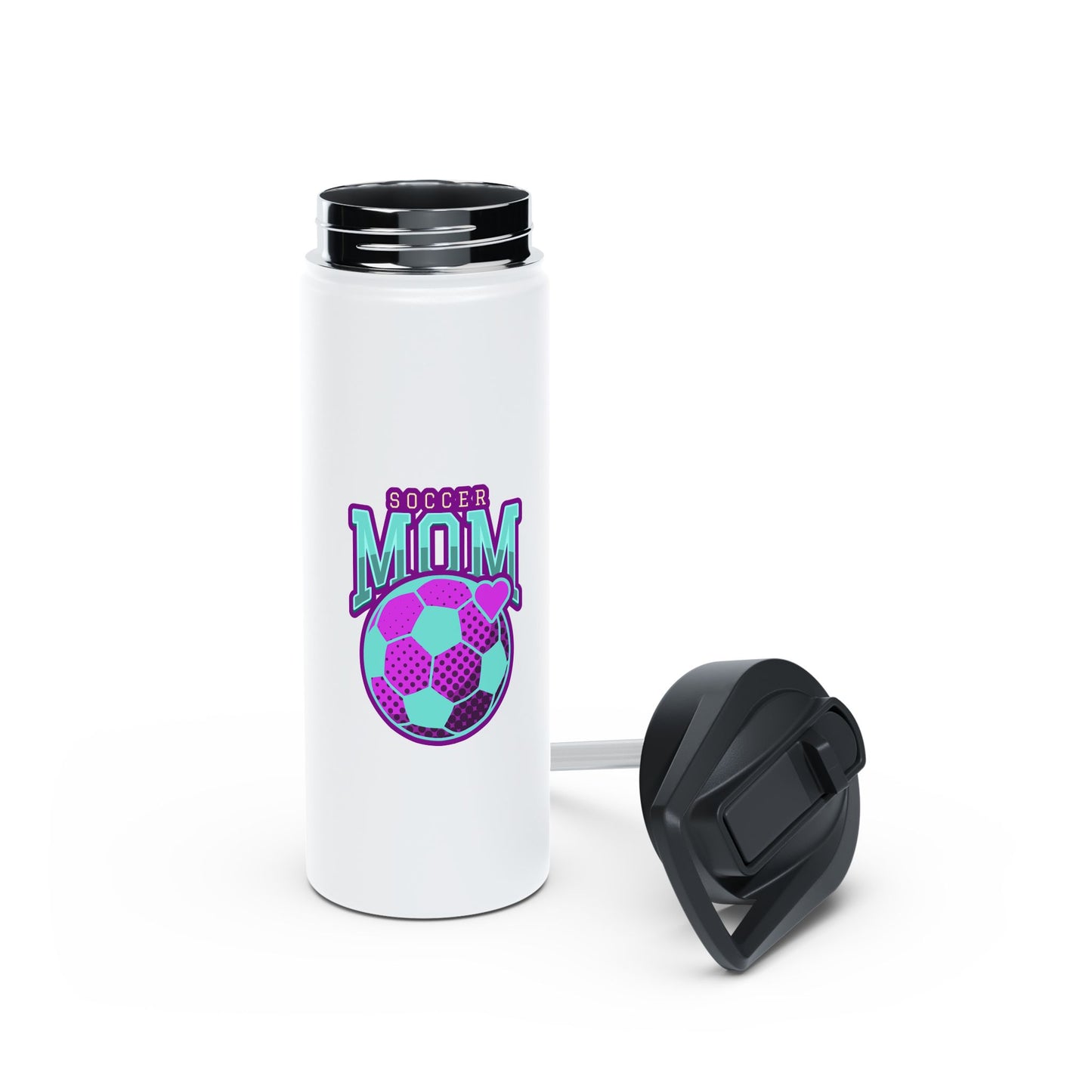 Soccer Mom Stainless Steel Water Bottle, Standard Lid