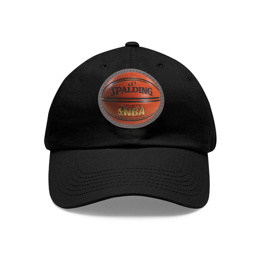 Basketball Dad Hat with Leather Patch (Round)