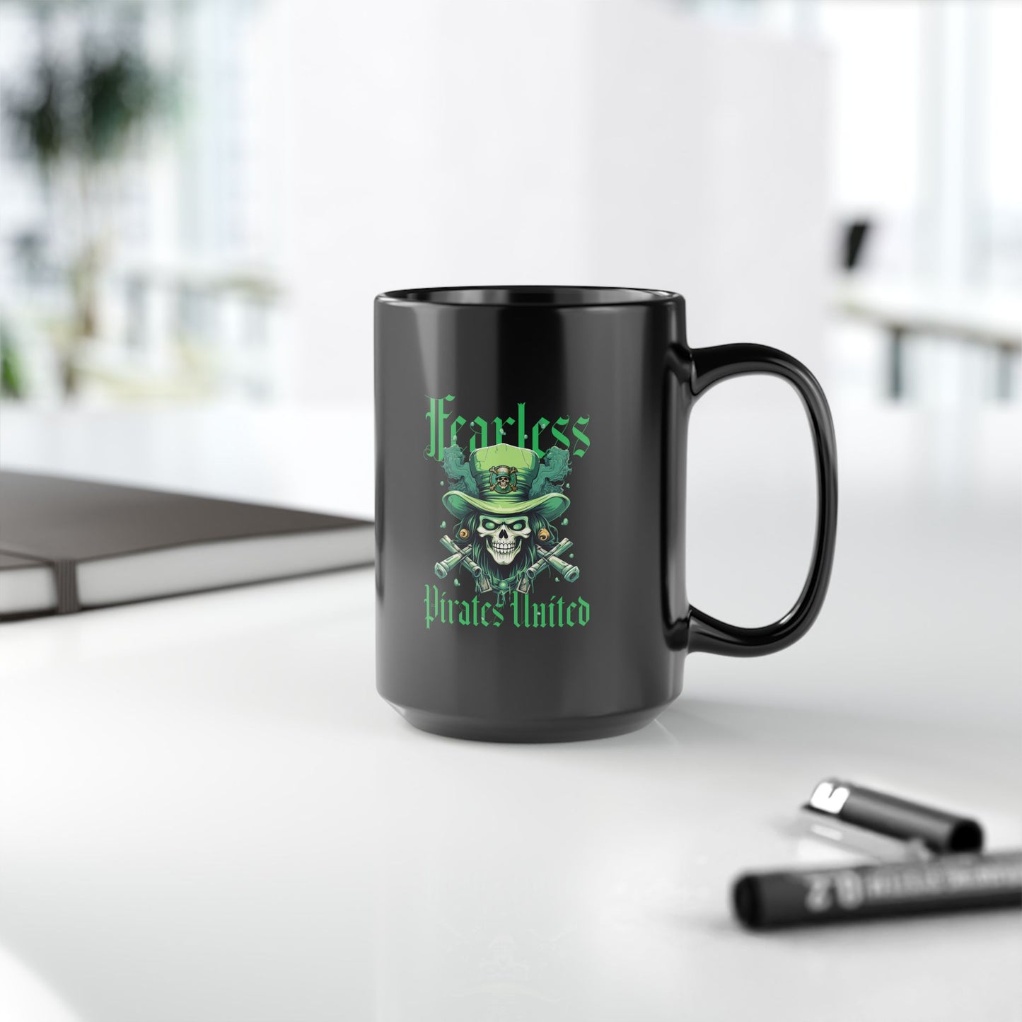 Fearless Pirates United Black Mug - 11oz, 15oz