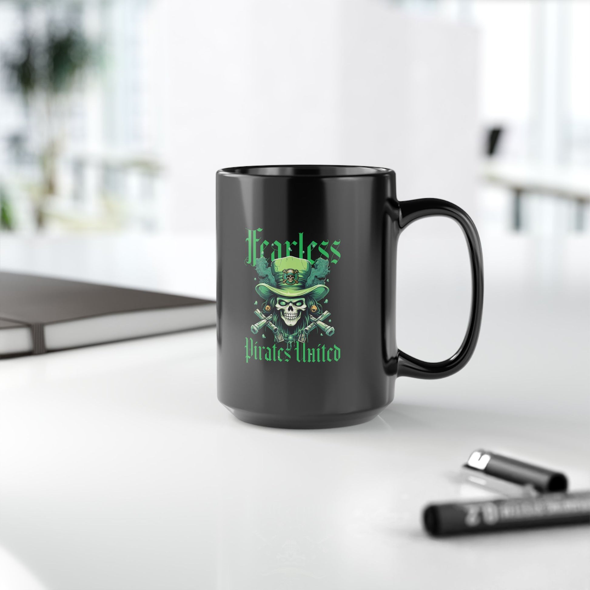 Fearless Pirates United Black Mug - 11oz, 15oz