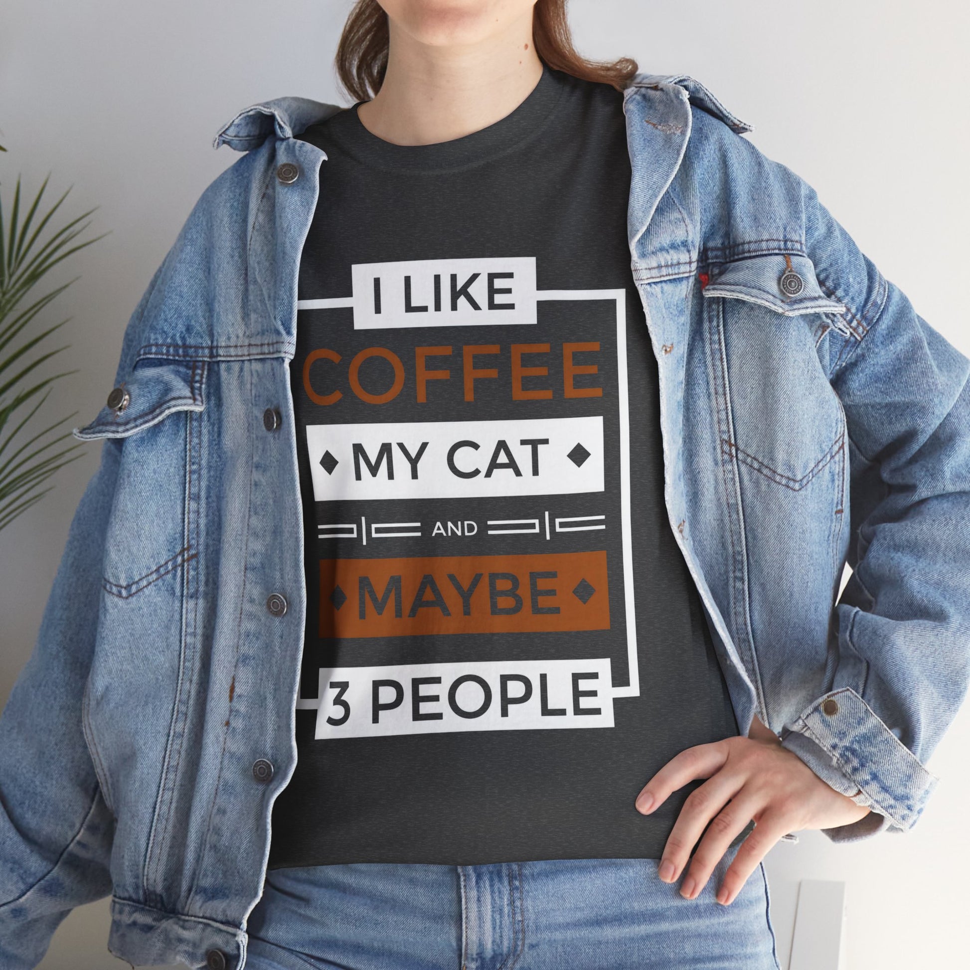 Jakers Coffee Cat Lover T-shirt, Funny Graphic Tee, Gift for Cat Owners, Cat Mom Shirt, Introvert Tee, Gift for Cat Lovers
