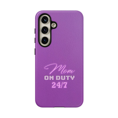 Mom On Duty Impact-Resistant Case, Purple Case for Mothers