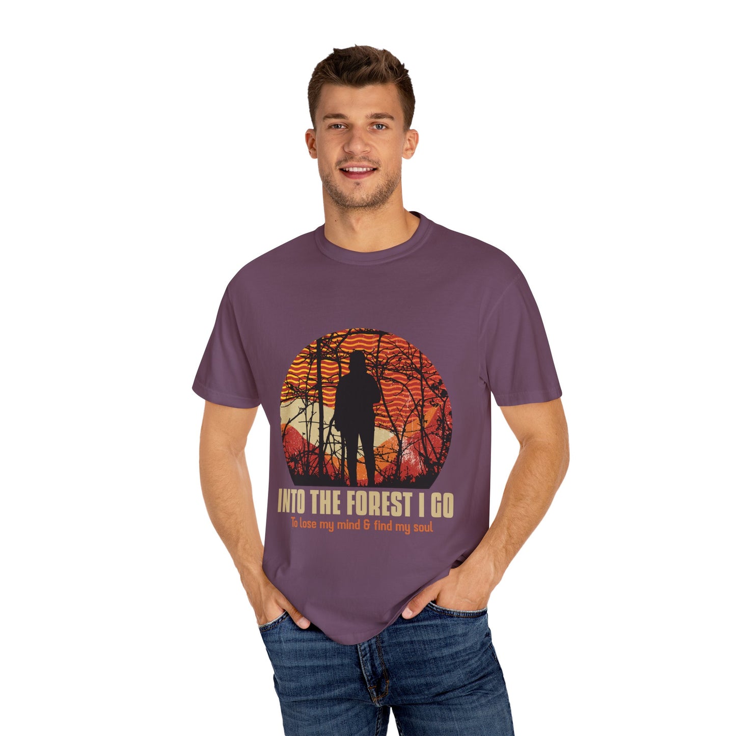 Entro al bosque para perder la cabeza y encontrar mi alma, camiseta unisex teñida en prenda