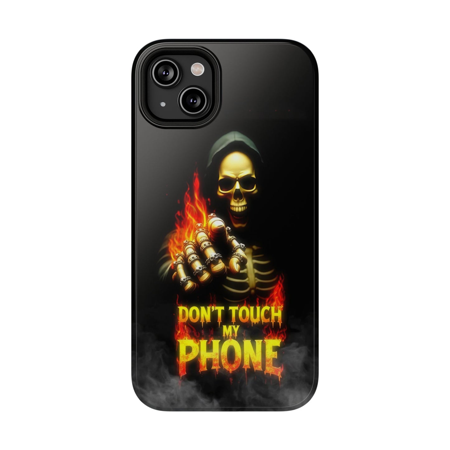 Skull Design Impact-Resistant iPhone Case, Don't Touch My Phone